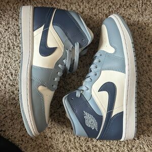 Jordan Mid-Top Sneakers in Light Blue and White